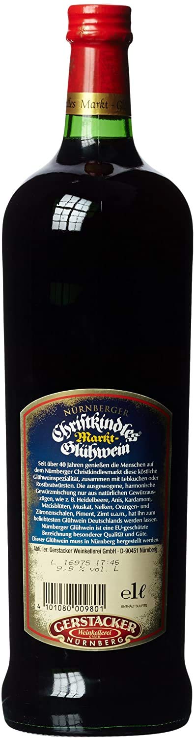 Gerstacker Nürnberger Christkindles Markt-Glühwein süß (18 x 1 l) Großpackung
