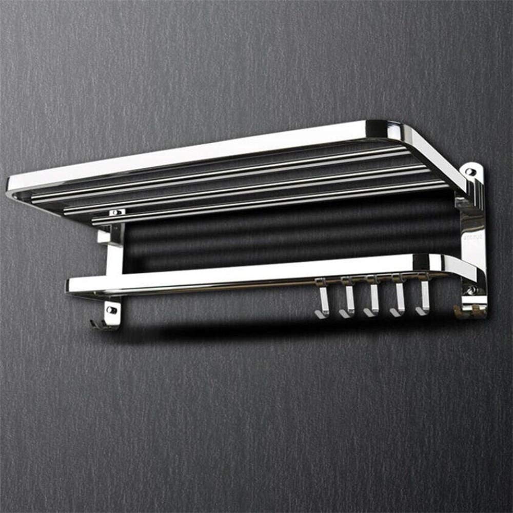 LMYSXAOZ LNNSHX Towel Rack,304 Polished finishi Stainless Steel Hanger Bar,90 Foldable Rack,for Kitchen Bathrooms Lavatory Closets-48cm (78cm)