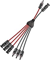 Vista 9 de Conector solar Y, cable paralelo de rama en Y, adaptador de conector solar 1 a 2 macho hembra, 10AWG 45A impermeable IP68 40CM cable, para paneles