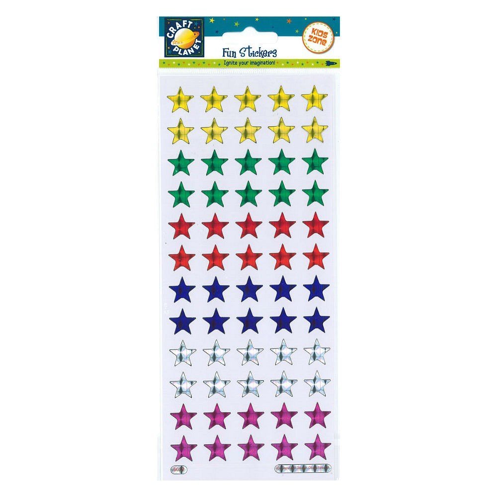 Craft Planet Fun Stickers, Holographic Stars, for Young Crafters, Posters, Card Making, Scrapbooking, Party Bag Fillers, Books, Reward Charts, Invites, Crafts Supplies — image 1