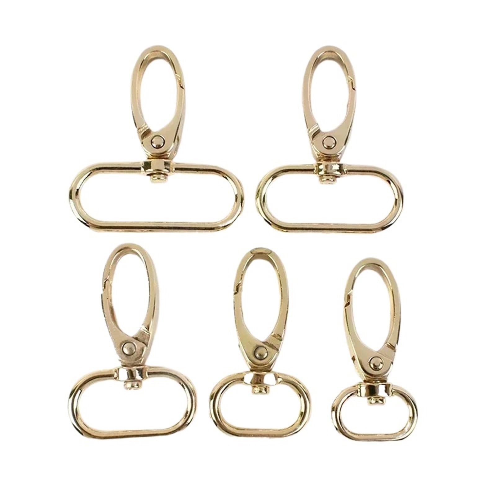 Cigpklo Lightgold Swivel Snap Hooks 10Pcs 13-38Mm Metal Buckles Bag Strap Swivel Lobster Clasp Keychain Carabiner Clips Handbags Snap Hook Bags(,38Mm-10Pcs)