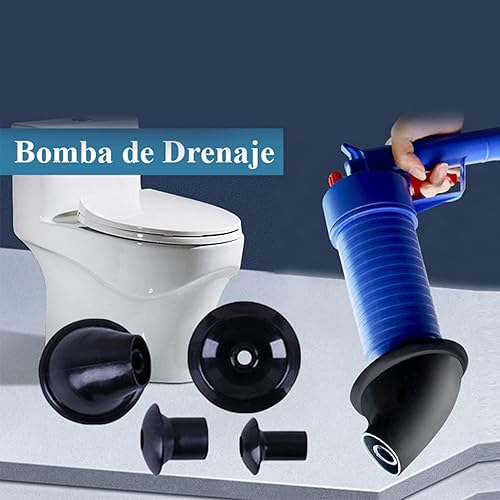 Miniatura 8 de Lanzador de drenaje, émbolo de inodoro de energía de aire, lanzador de tuberías de émbolo de fregadero, limpiador manual de bomba, émbolo de alta