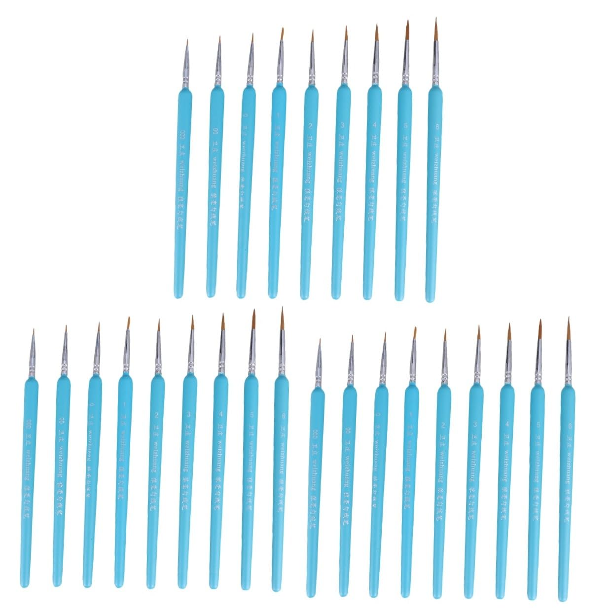 STOBOK Lot De 3 Pinceaux À Pointe Fine pour Peinture Et Dessin pour Débutants Et Professionnels Sky - 9 Pièces X 3