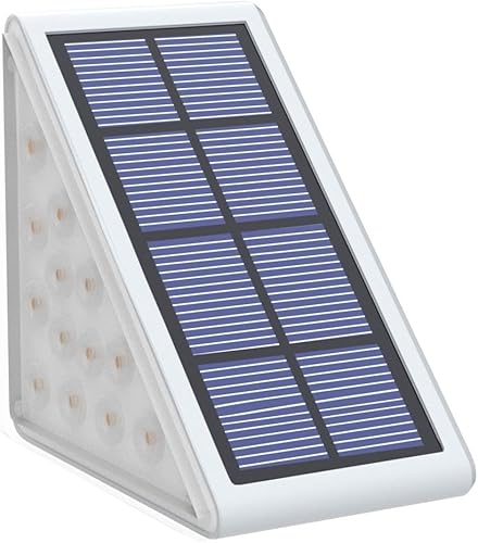 Miniatura 4 de NIORSUN Luces solares para escalones, paquete de 8 luces para escaleras al aire libre, triángulo blanco cálido, luces solares de cubierta IP67,