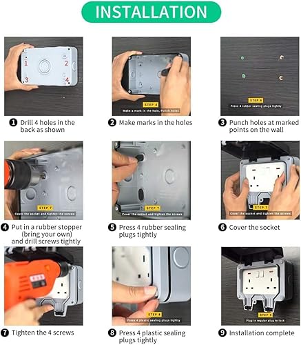 Outdoor Extension Lead 20M 2 Way Waterproof IP66 Garden Long Extension Cord Weatherproof Double Switched Outside Use - Image 5
