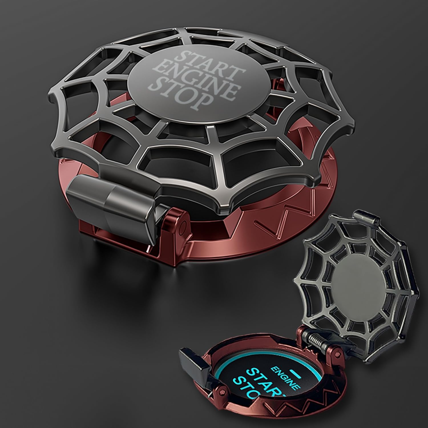 Azonee Push Start Button Cover Press Car Engine Start Stop Button Cover Push to Start Button Cover Ignition Protective Anti-Scratch Universal Button Decoration Protector Car Interior Accessories