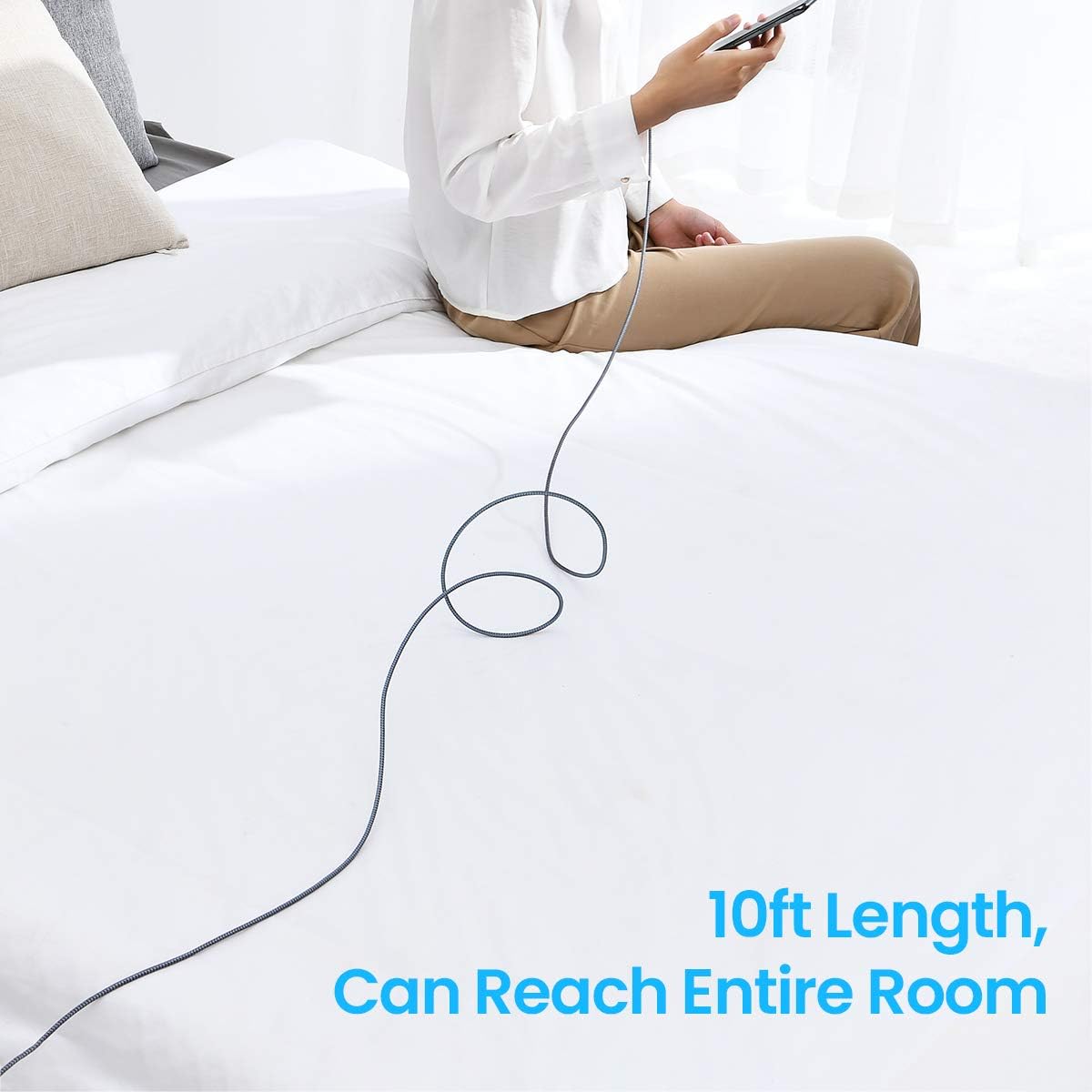 Super Sale 🛒 iPhone Charger Cable (10ft / 3m) LISEN USB A to Lightning Cable 10 Feet, Durable Nylon Braided Fast Charging Cord Compatible with iPhone 11/Pro/X/Xs Max/XR/8 Plus /7 Plus/6/ iPad