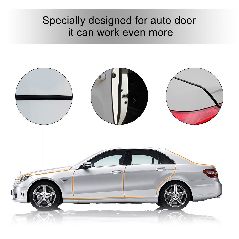 Borde Protector De Goma Para Puertas De Coche – 5 Metros, Perfil En U Negro (antichoque)