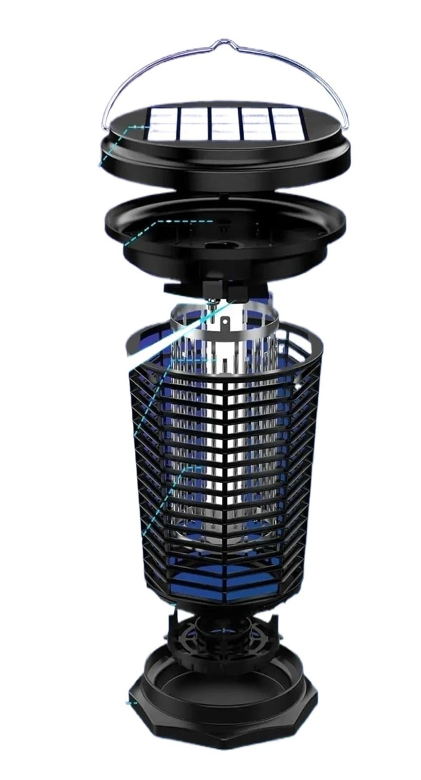 Lampada antizanzare solare da 5,5 W con ricarica USB e luce UV per giardino e campeggio
