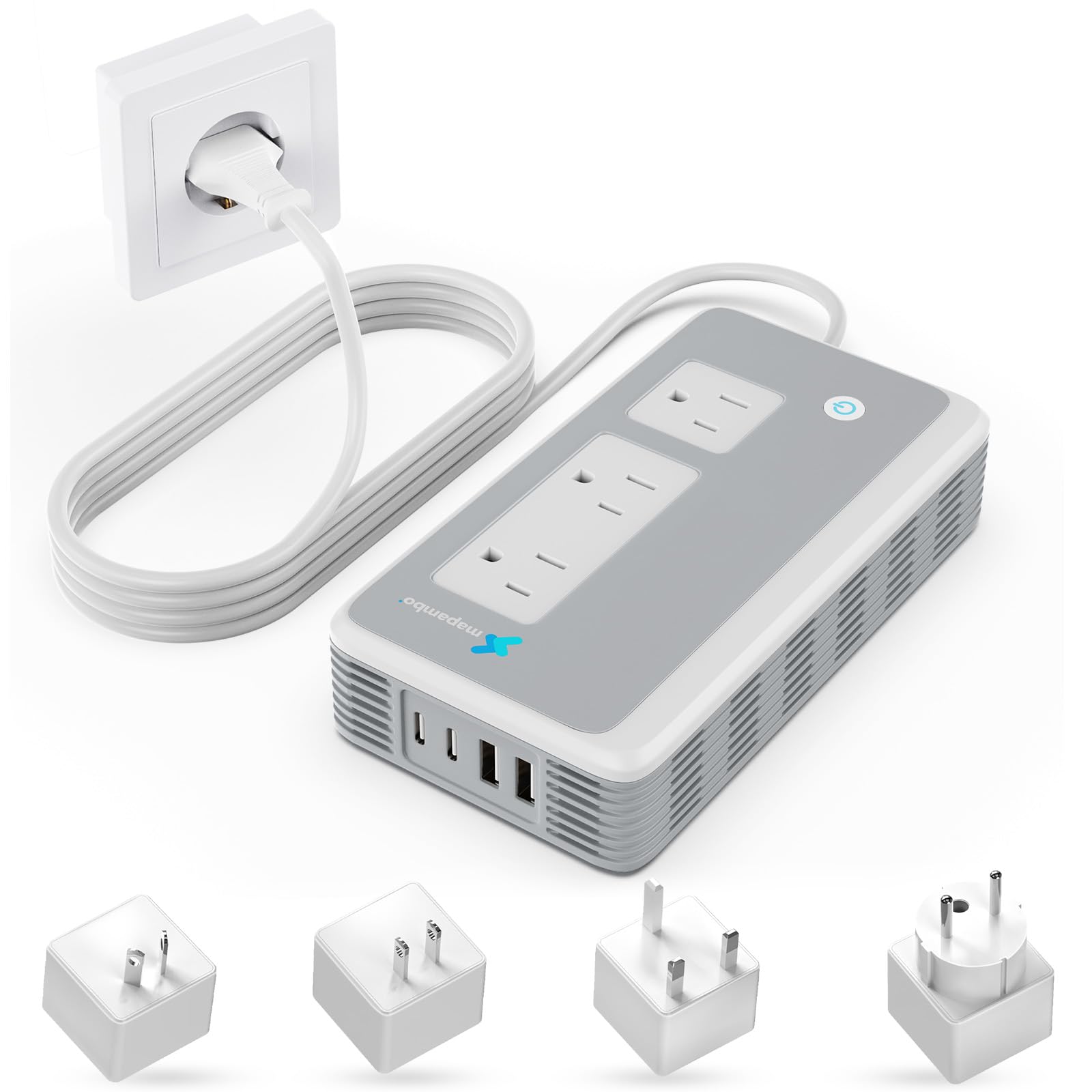 PD 65W 220V to 110V Converter for European Travel Quick charge, 220 to 110 Voltage Converter US To Europe for Curling Iron Hair Straightener, 350W International Power Adapter Converters (Type A C G I)