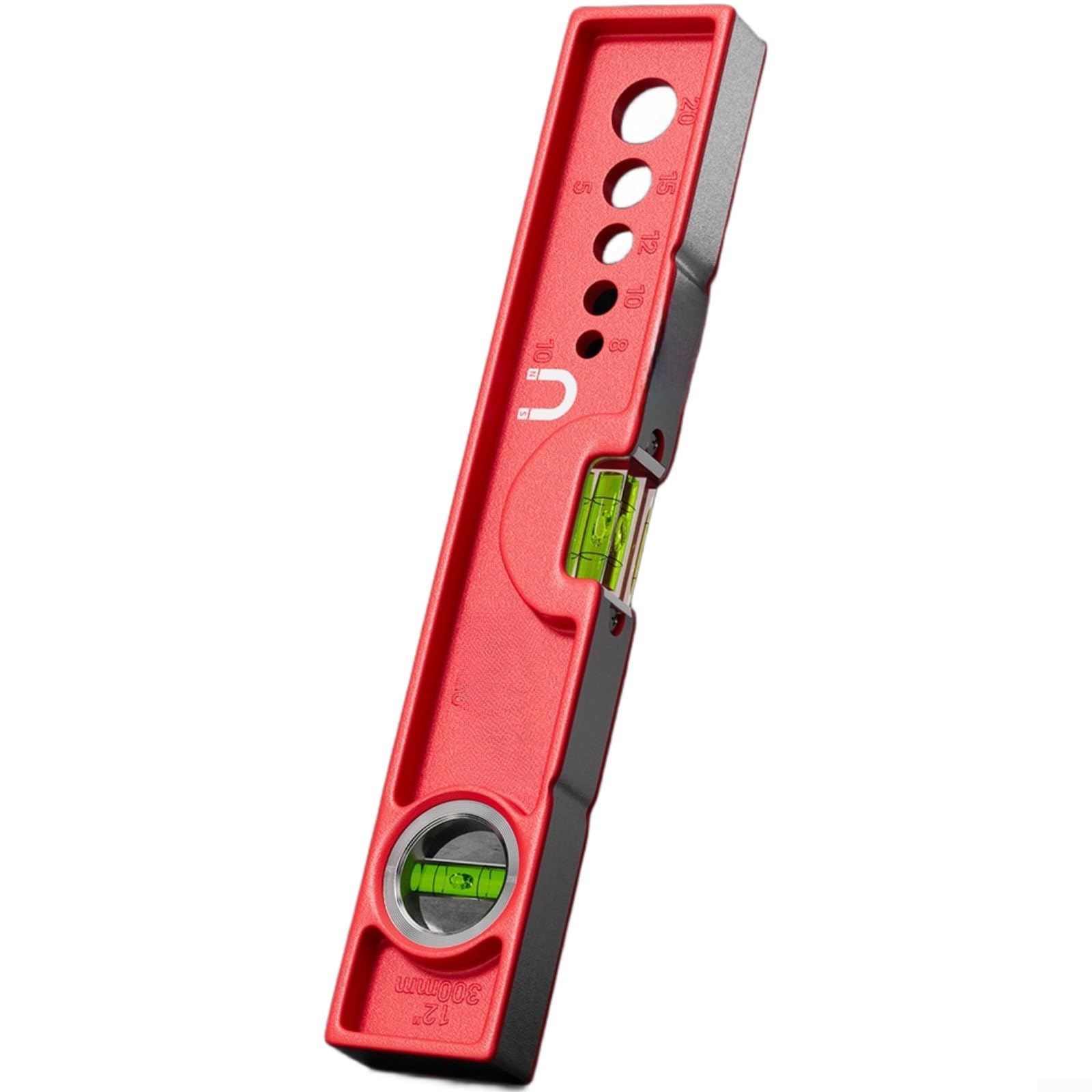 Righello magnetico in lega di alluminio, per strumento di misurazione di precisione con fori ausiliari per allineamento verticale e orizzontale (600 mm)