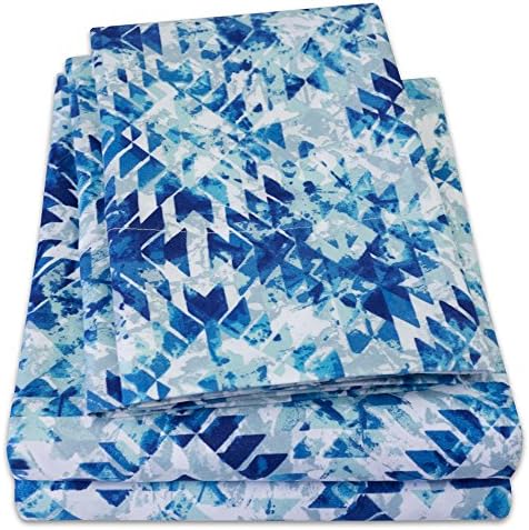 1500 Supreme Collection Extra Soft Aqualina Geometric Aztec Pattern Sheet Set, Twin- Luxury Bed Sheets Set with Deep Pocket Wrinkle Free Bedding, Trending Printed Pattern, Twin