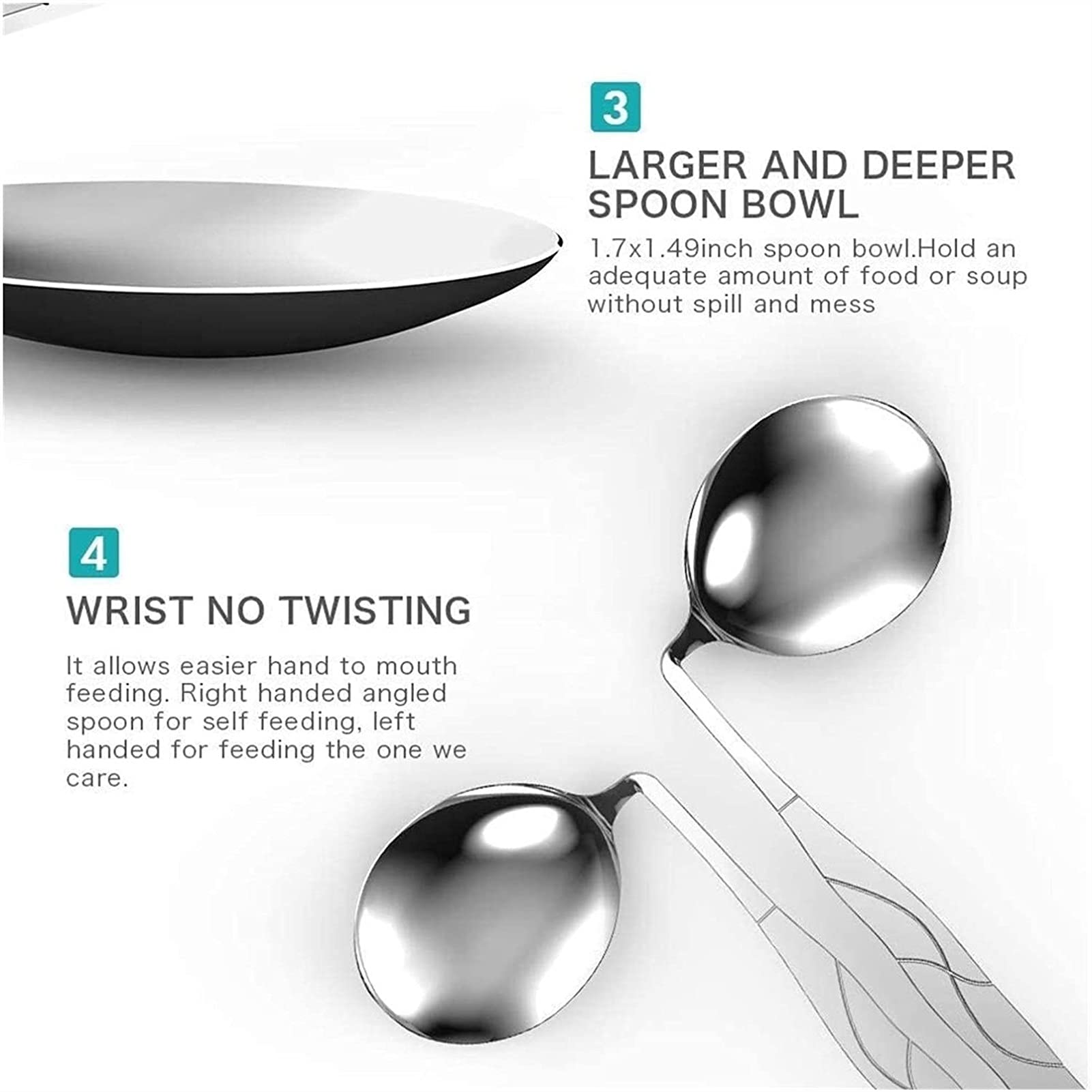 Cuillère Coudée - Couverts Indépendants En Acier Inoxydable Pour Une