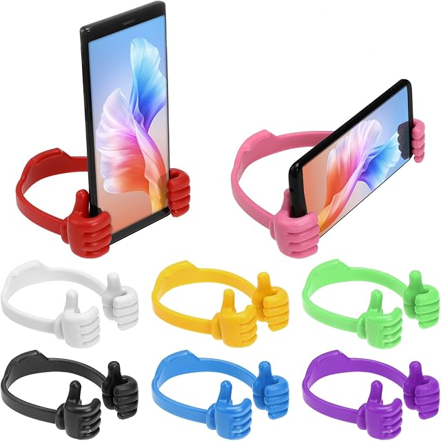 CLISPEED 8pcs Thumbs Up Lazy Phone Stands, Tabletop Thumbs Up Cell Phone Supports, Mobile Phones Stand Holders for Desk, Universal Flexible Thumb Smartphone Phone Racks