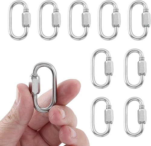 HOME MASTER HARDWARE Quick Chain LinkStainless Steel Chain Quick LinkSmall Locking Carabiner Links ThreadedChain Connector