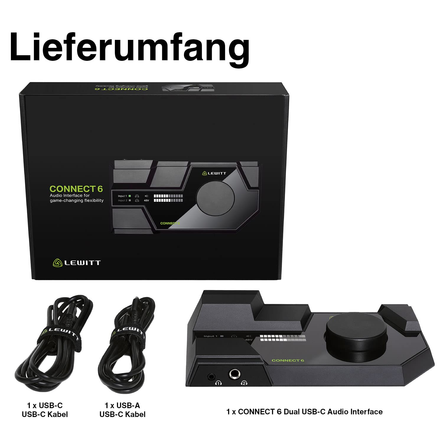 CONNECT 6 Dual USB-C Audio Interface para grabación, podcasts y streaming con calidad de sonido Studio | para producción de contenido y grabación en casa, incluye licencia para software