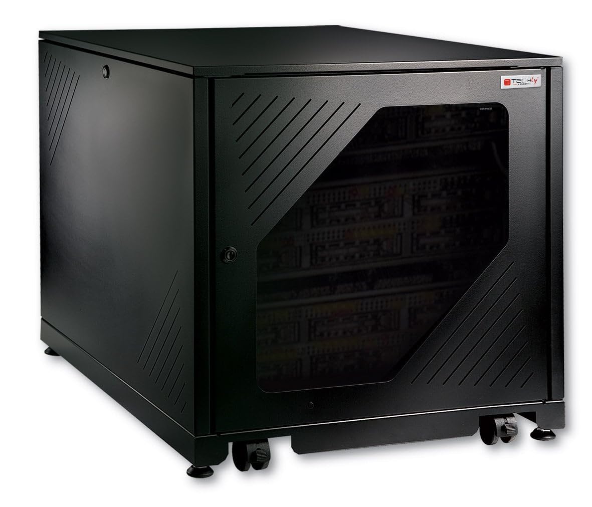 Techly Professional 361155 Armadio Rack 19" 600x1000 12 unità Nero da sotto-scrivania da assemblare Nero