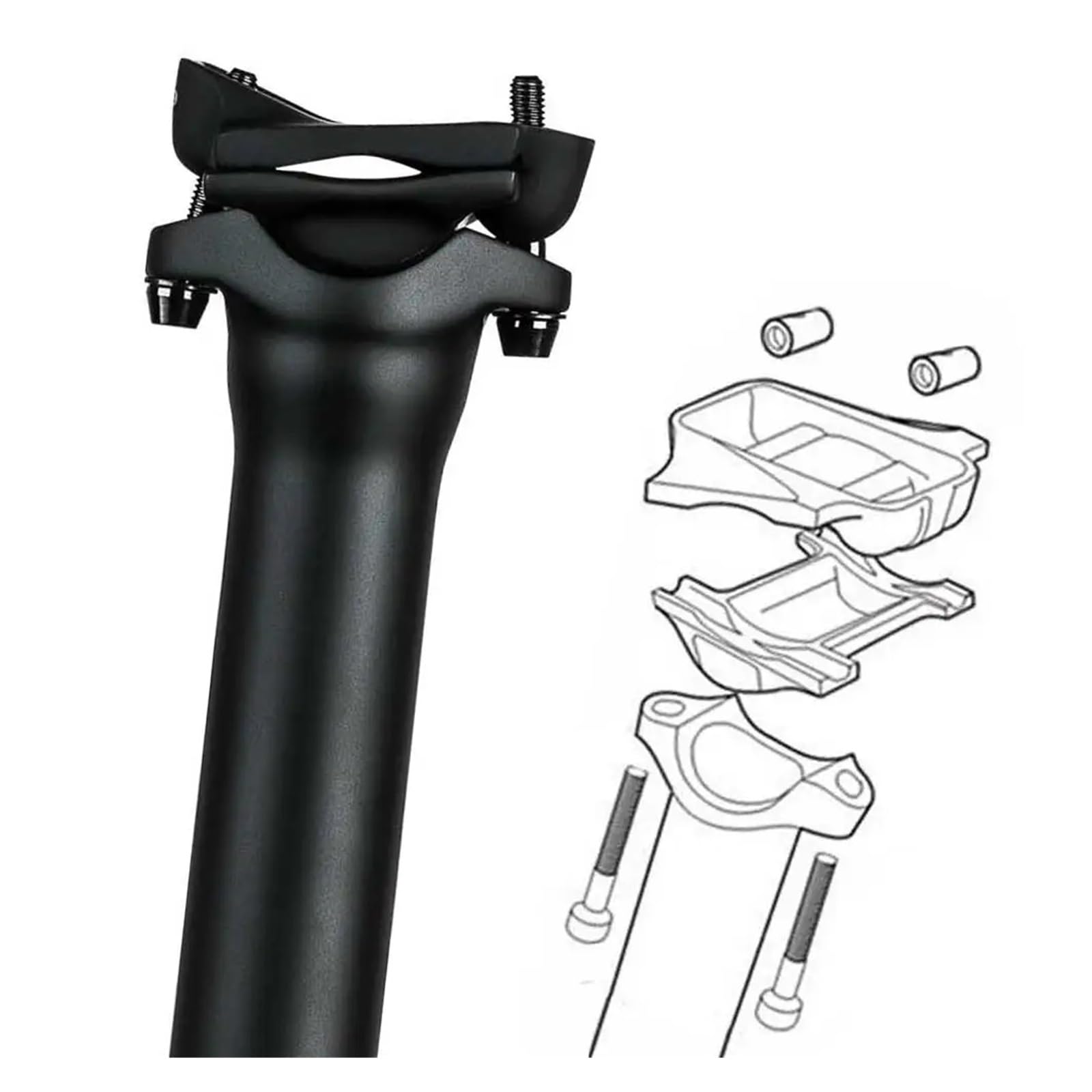 Tija de sillín Bicicleta Carbono Ligera 25,4/27,2/30,9/31,6 mm