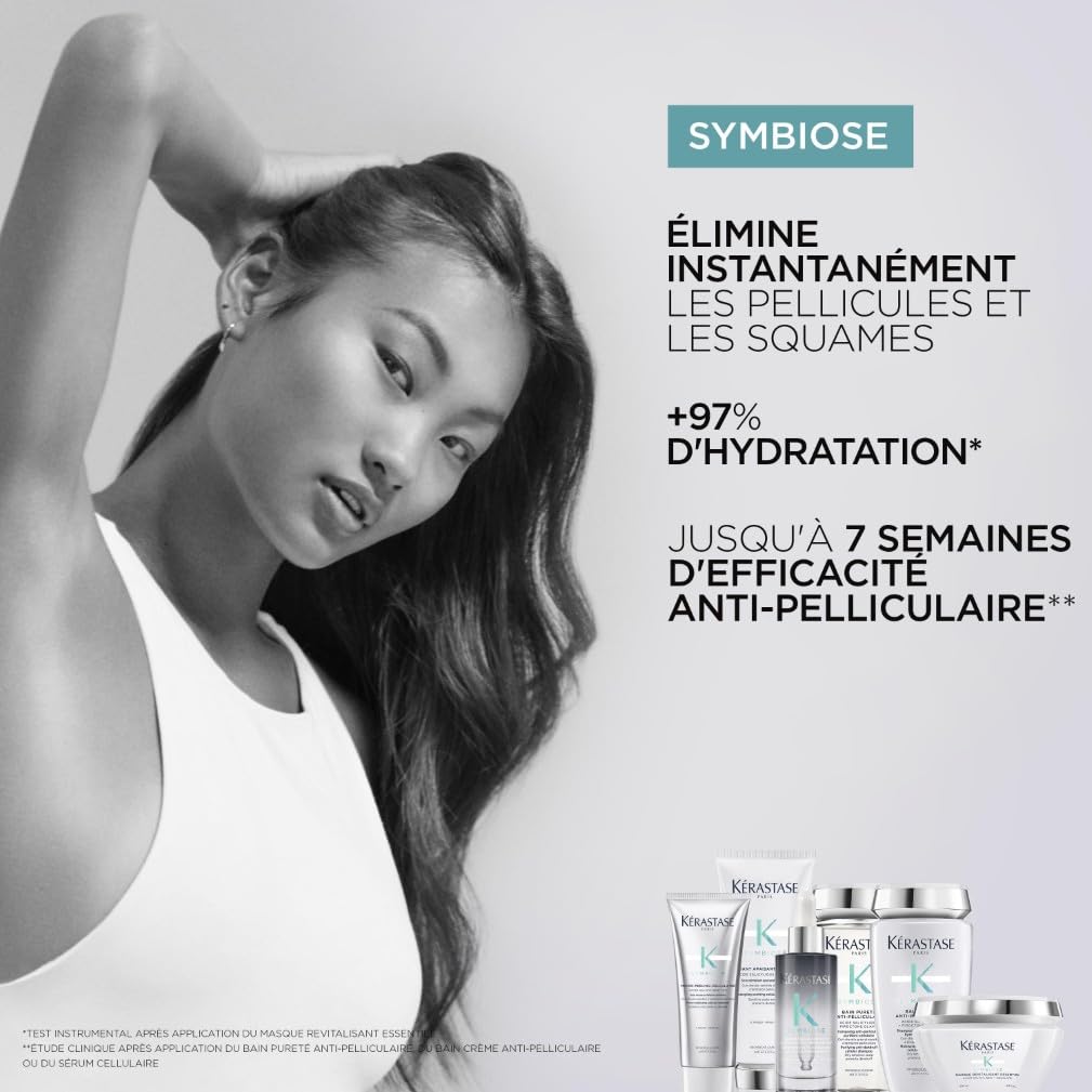 Kérastase, Symbiose, Masque Nourrissant Anti-Pelliculaire, Pour Cheveux Abîmés, Sans Sulfate, Masque Revitalisant Essentiel, 200 ml