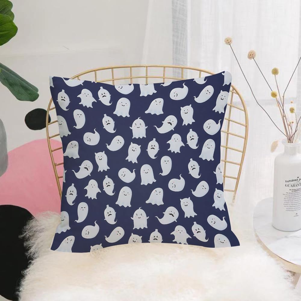 Hyosxw Seamless Pattern With Different Cute Ghosts. - A2 Cushion Cover,Throw Pillow Case Home Decorative For Living Room Bedroom Sofa Chair 18X18 Inch,Seamless Pattern With Different Cute Ghosts. Vector Illustration,Pillowcase 45X45cm