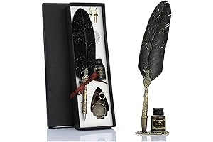 Opulence at Your Fingertips: Retro Carving Feather Pen Set