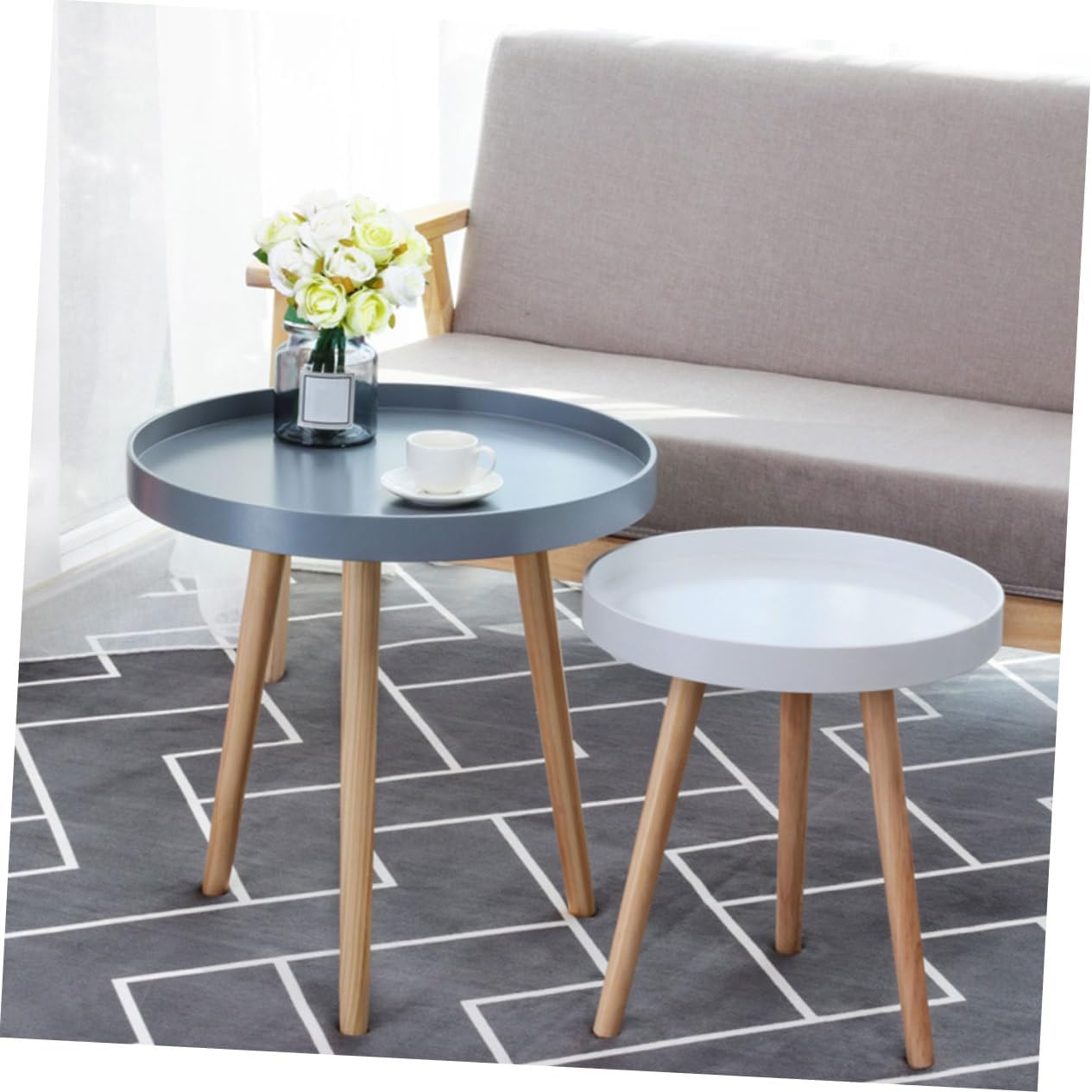 Mini Table Nordic Style Tea Table Sofa Side Desk for Living Room and Bedroom Easy to Craftsmanship for Lamps and Photos