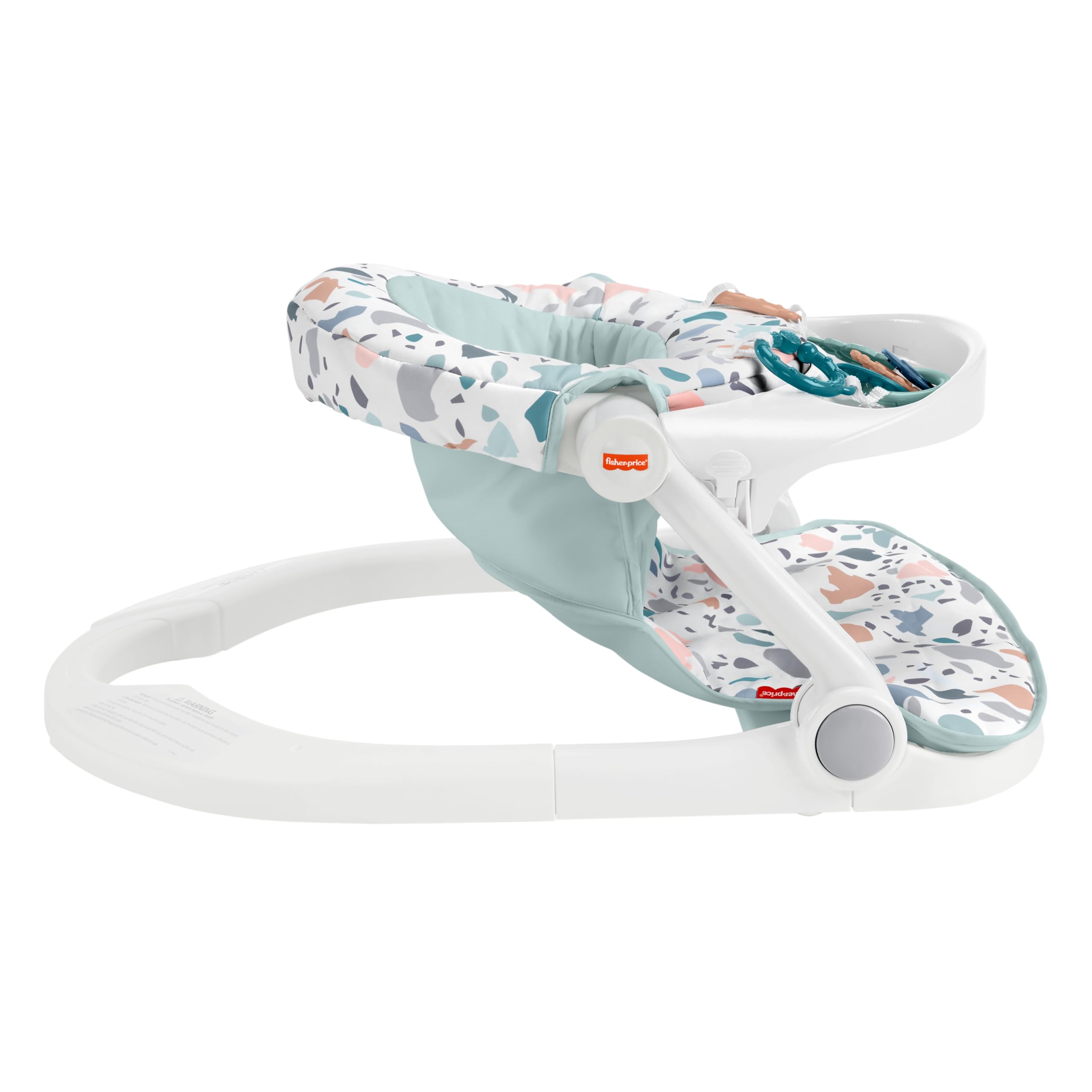 Fisher-Price Asiento para Suelo Plegable con Bandeja, Estampado terrazzo, Regalo para bebés hasta 11 kg (Mattel HBD68)