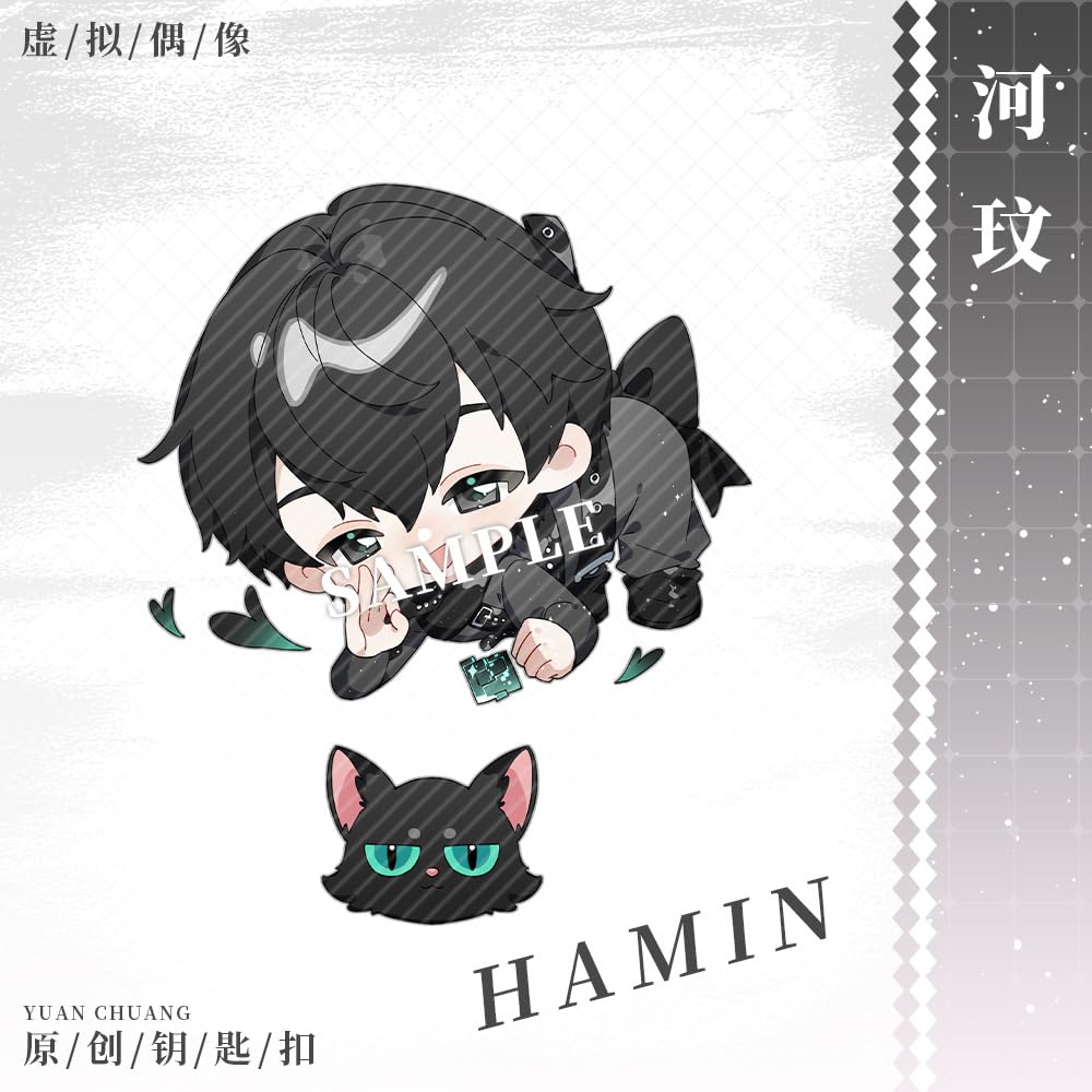 GenericKorean Boy Group PLAVE Acrylic Keychain Yejun, Hamin, Eunho, Bamby Cartoon Characters Key Chain Pendant Fans Collection Gift (A)