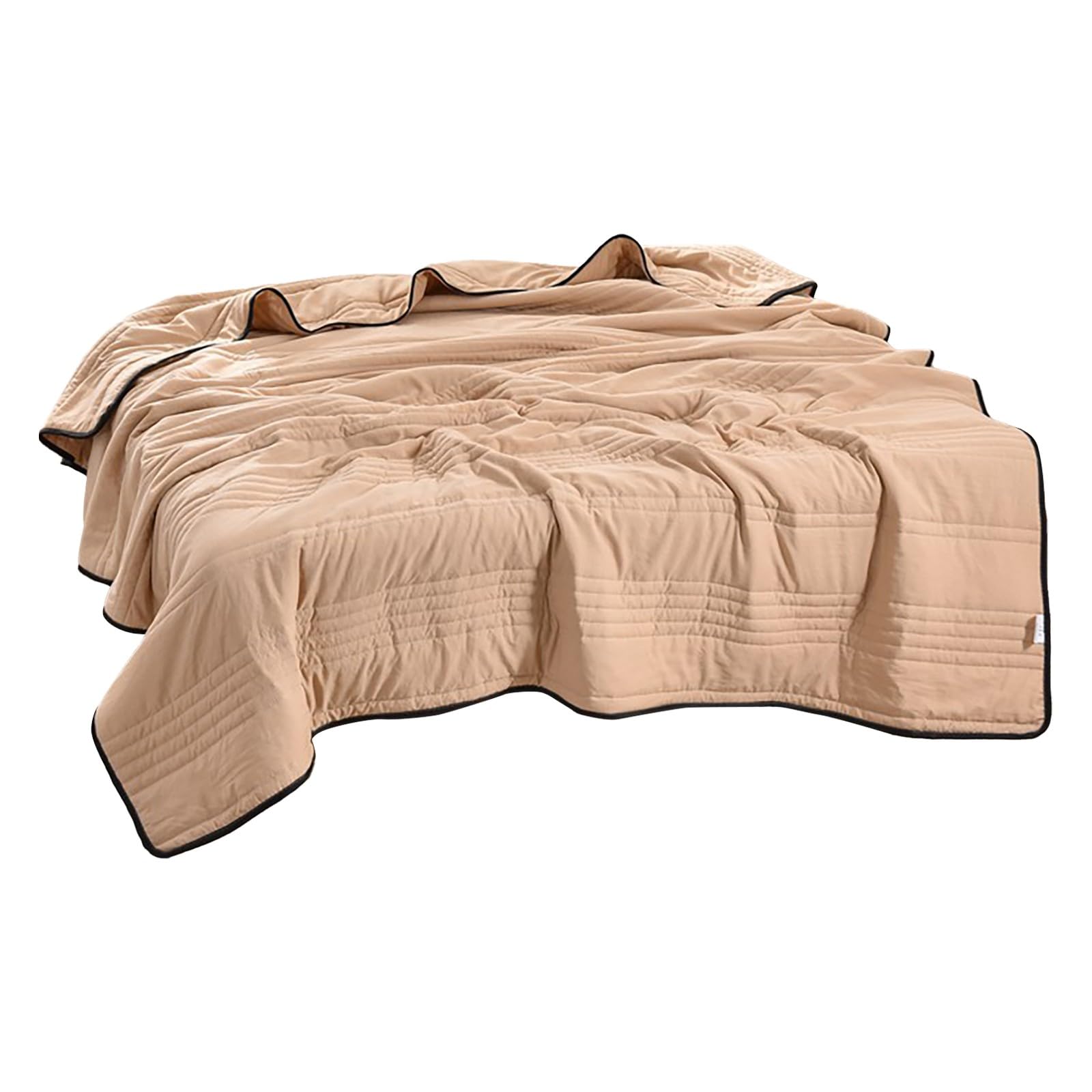 # Silk Blanket Ice Silk Summer Blanket New Lightweight Summer Blanket Cold Breathable Summer Blankets For Hot Sleepers (Beige, One Size)