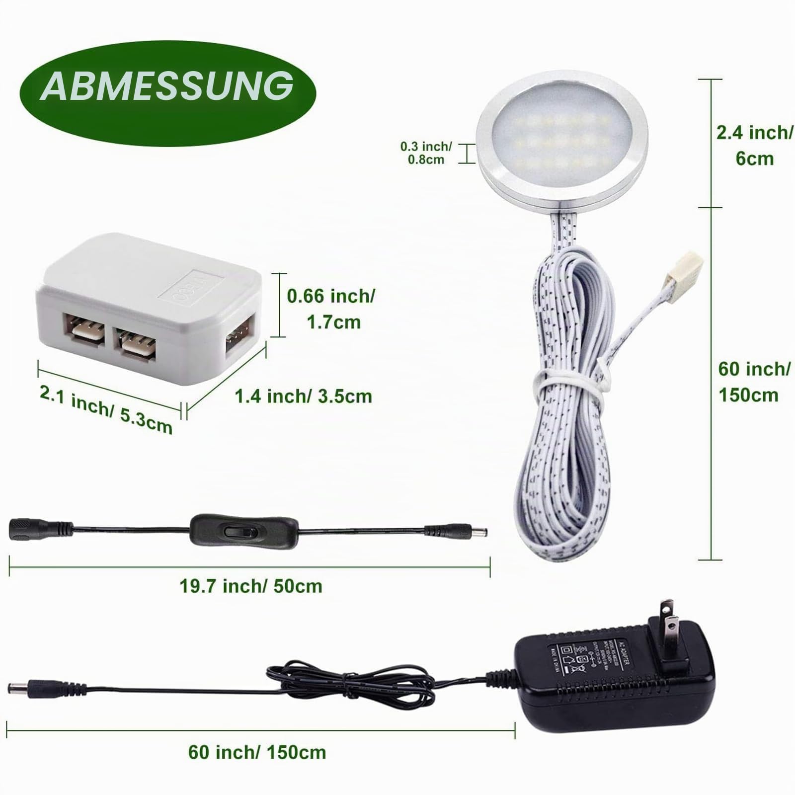 AIBOO RGB Unterbauleuchte Küche LED mit Fernbedienung,Rund Schrankbeleuchtung Dimmbar Vitrinenbeleuchtung Farbwechsel Schranklicht für Vitrine, TV, Regale, Schrank Schlafzimmer Spielzimmer (6)