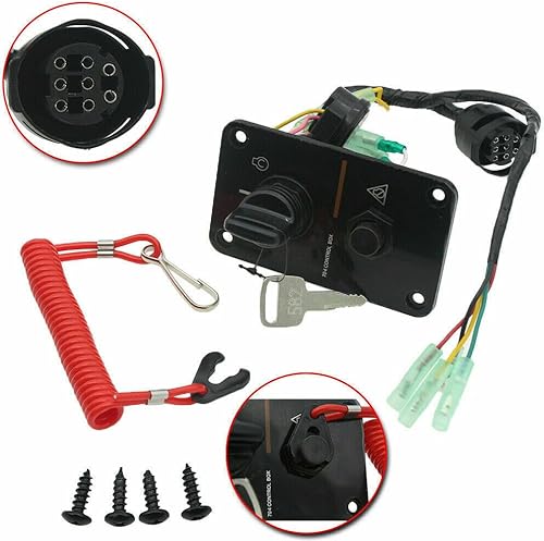 Miniatura 2 de 704-82570-12-00 704-82570-08 Panel de interruptores Fueraborda Sola Motor Conjunto de panel de interruptor de llave para Yamaha Fueraborda