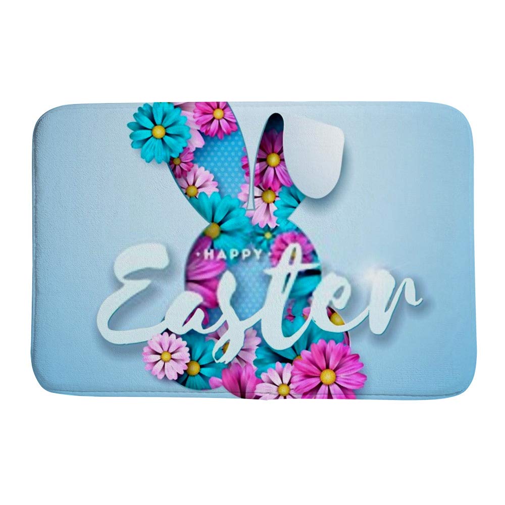 Tapis de bain lapin de Pâques polaire 50x80cm