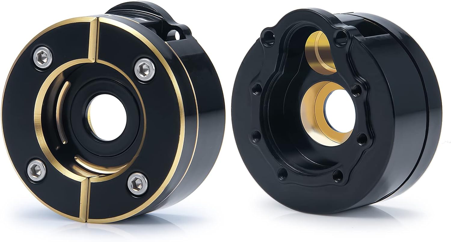 AXSPEED 2pcs 1/10th Brass Counterweight Black Portal Drive Housing Steering for TRX-4 TRX-6 Crawler Car Upgrade Parts (B)