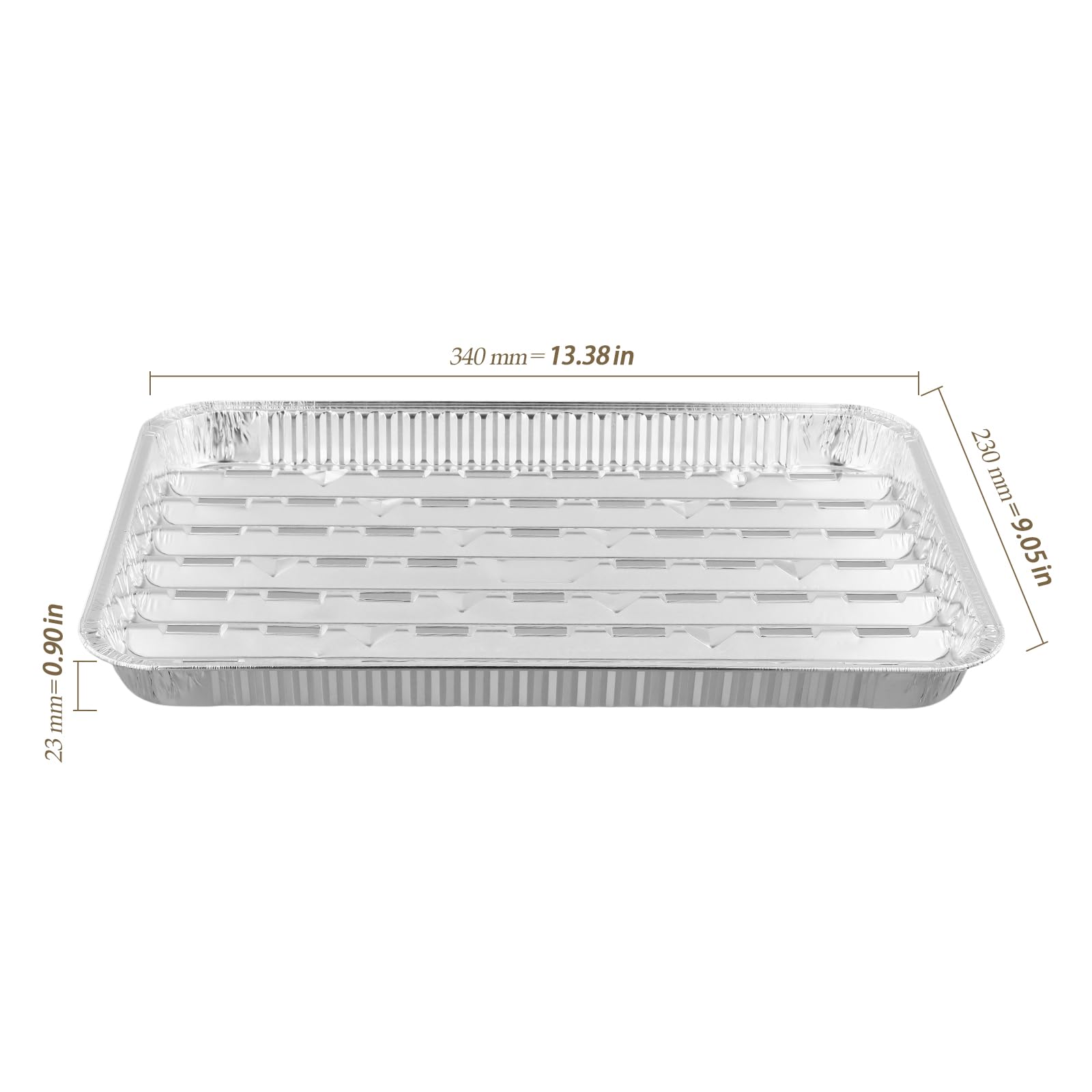 Barquettes Aluminium Jetables Lot de 40 - 340 x 230 x 23 mm - Barbecue Four Congélation Cuisine Argenté