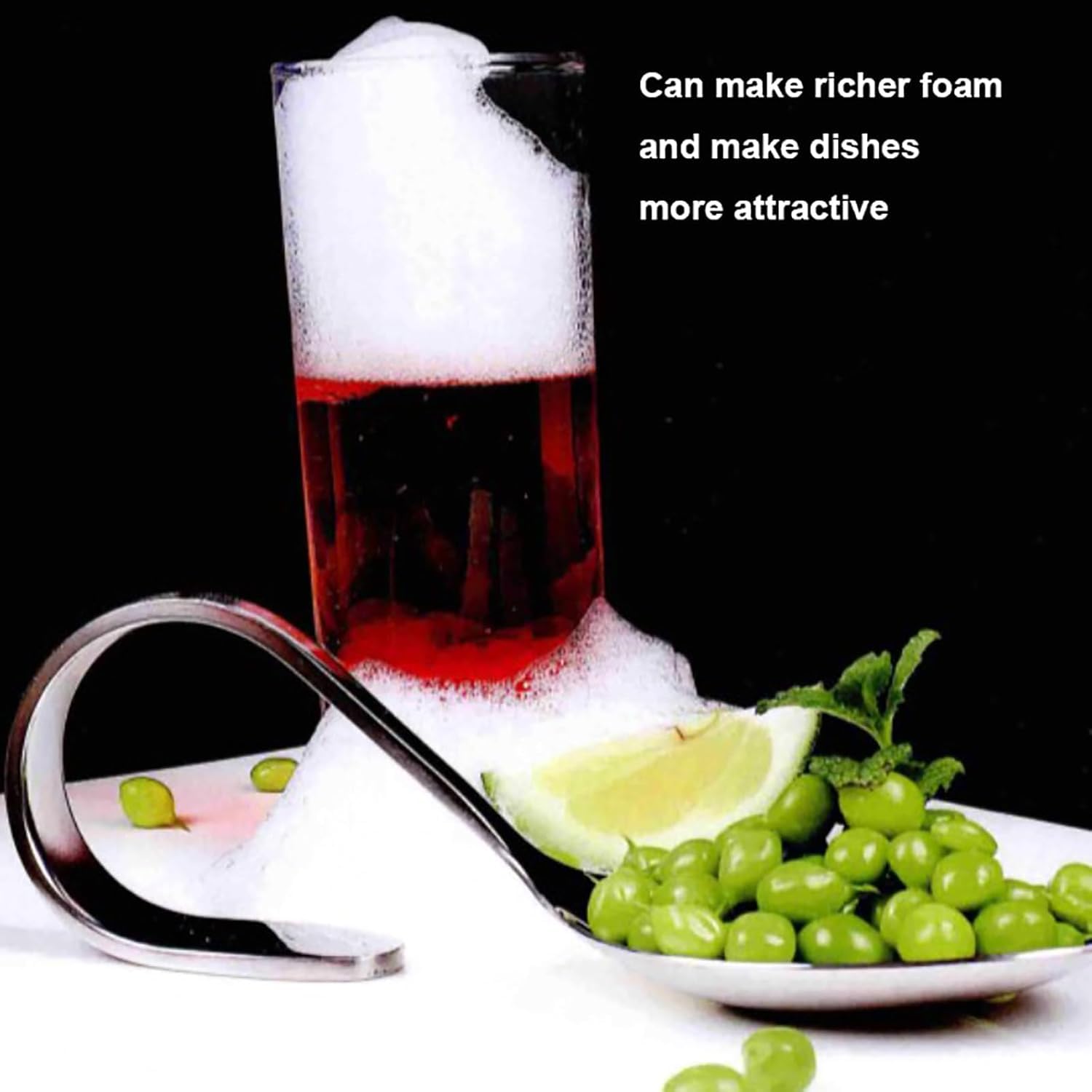 Molecular Cuisine Bubbler, przenośny przyrząd do robienia bąbelków i generator pianki spożywczej z szybkim uruchomieniem i gęstą pianką do dekoracji kulinarnych, koktajli, imprez i technik gastronomii
