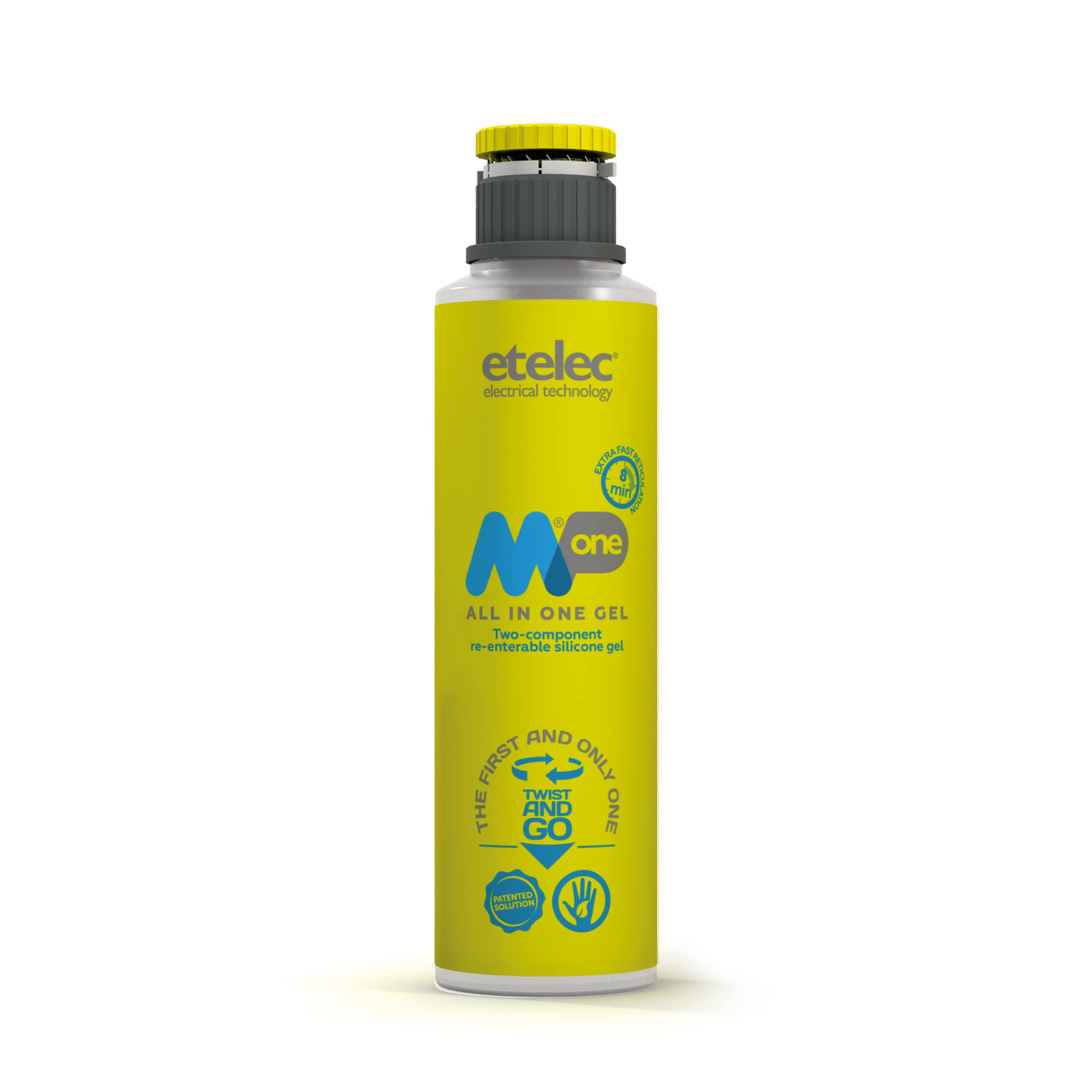 MPONE 0,​600 Litri, Gel Siliconico Bicomponente 600 ML Monoflacone, Riempitivo Isolante Elettrico, Cassette Derivazione - ETELEC MP106