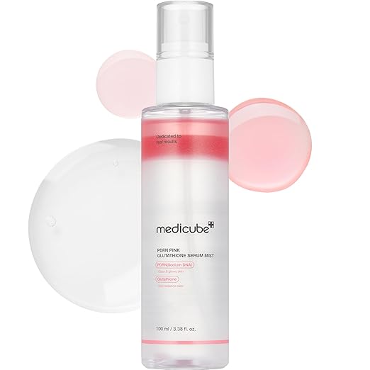 medicube Salmon DNA PDRN Pink Glutathione Spray Serum I Pink Glass Glow Serum Mist for Moisturizer, Soothing and Firming, Uneven skin tone, Salmon PDRN & Niacinamide, Korean skin care (3.38 fl. oz.)
