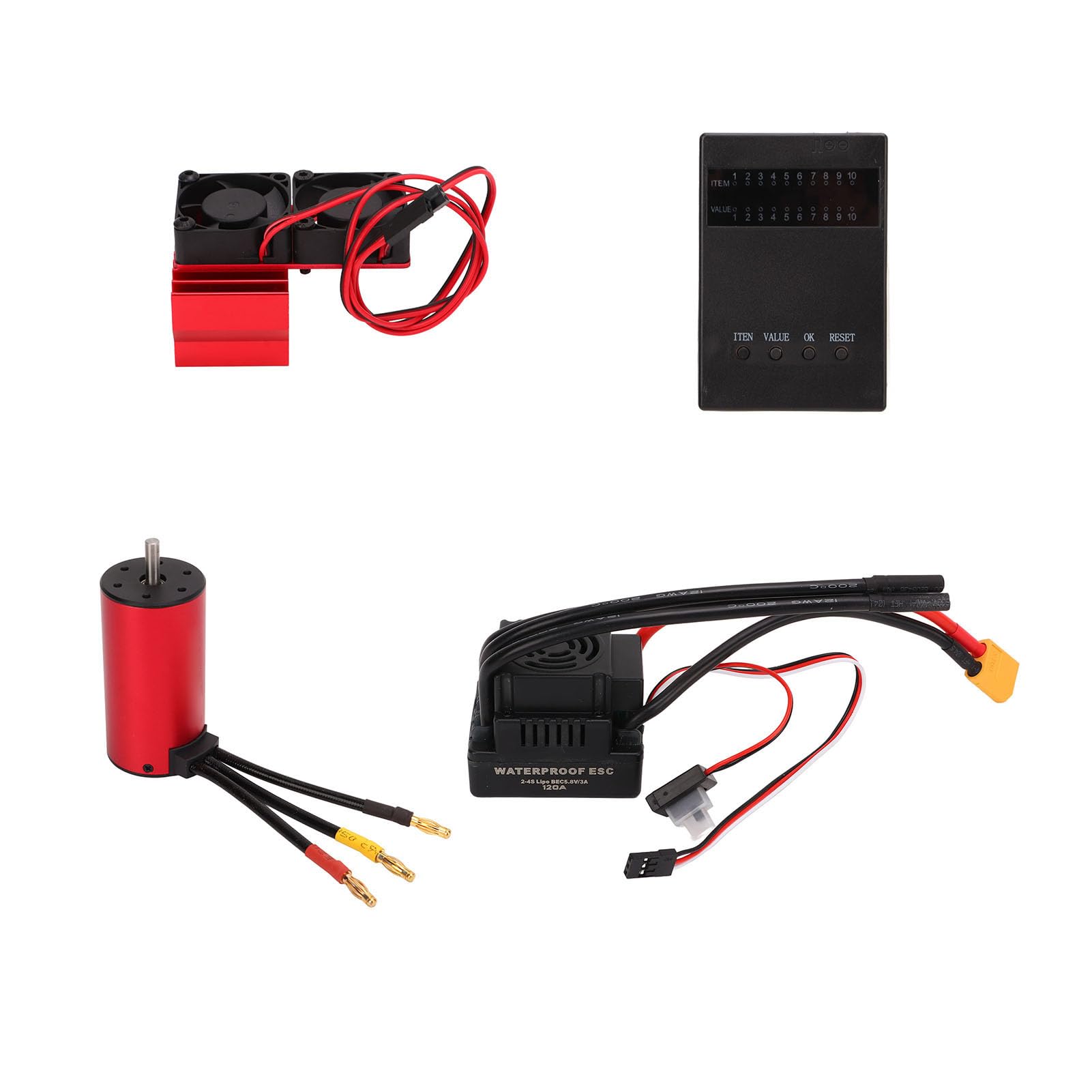 Alomejor Zestaw Silnika Bezszczotkowego RC 2650KV 120A ESC do Samochodu