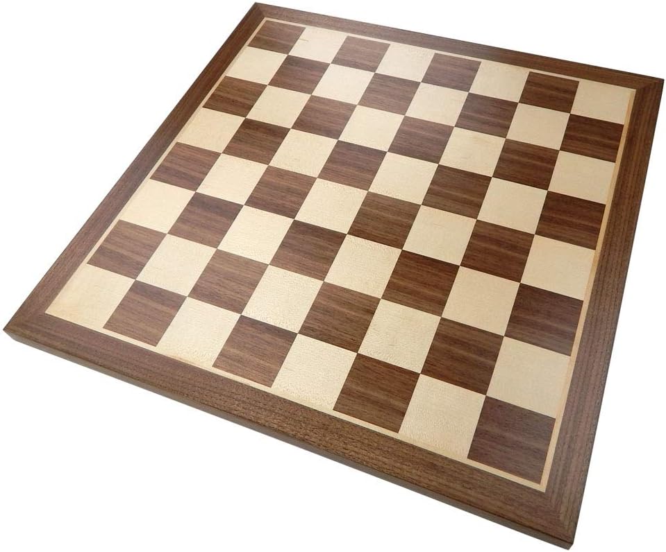 Extra Thick Chess Board with Inlaid Walnut and Maple Wood, Board Only 18 x 18 Inch brown 028672733866a