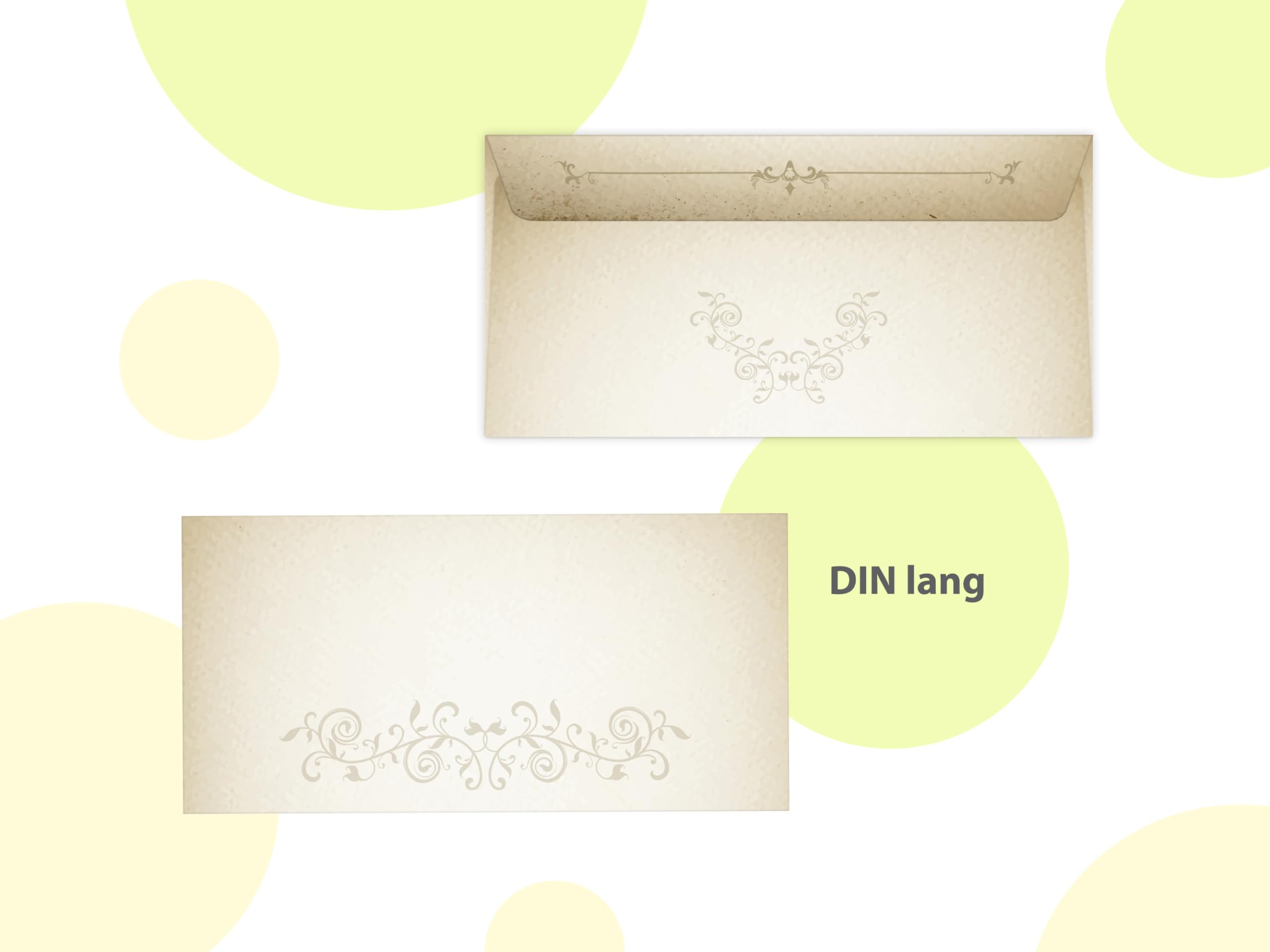 250 Gutscheine DIN lang (21x10,5 cm)+ 250 Kuverts DIN lang (22x11 cm) Design Motiv Vintage Papyrus Altes Papier Gutscheine zum Ausfüllen Gutschein Geschenk Karte Massage Wellness Kosmetik Spa Beauty