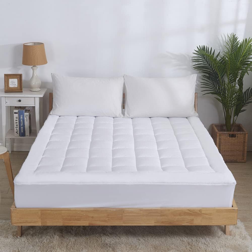Amazon.com: Sacred Thread Quilted Fitted Mattress Pad, Cooling Mattress ...