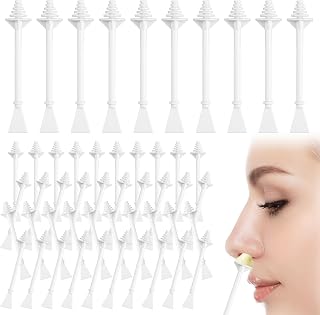 50 Pcs Nose Waxing Sticks Hair Waxing Applicator with Disposable Spatulas, Painless Nostril Cleaning Hair Removal Tool for Men Women Ear Face Nose