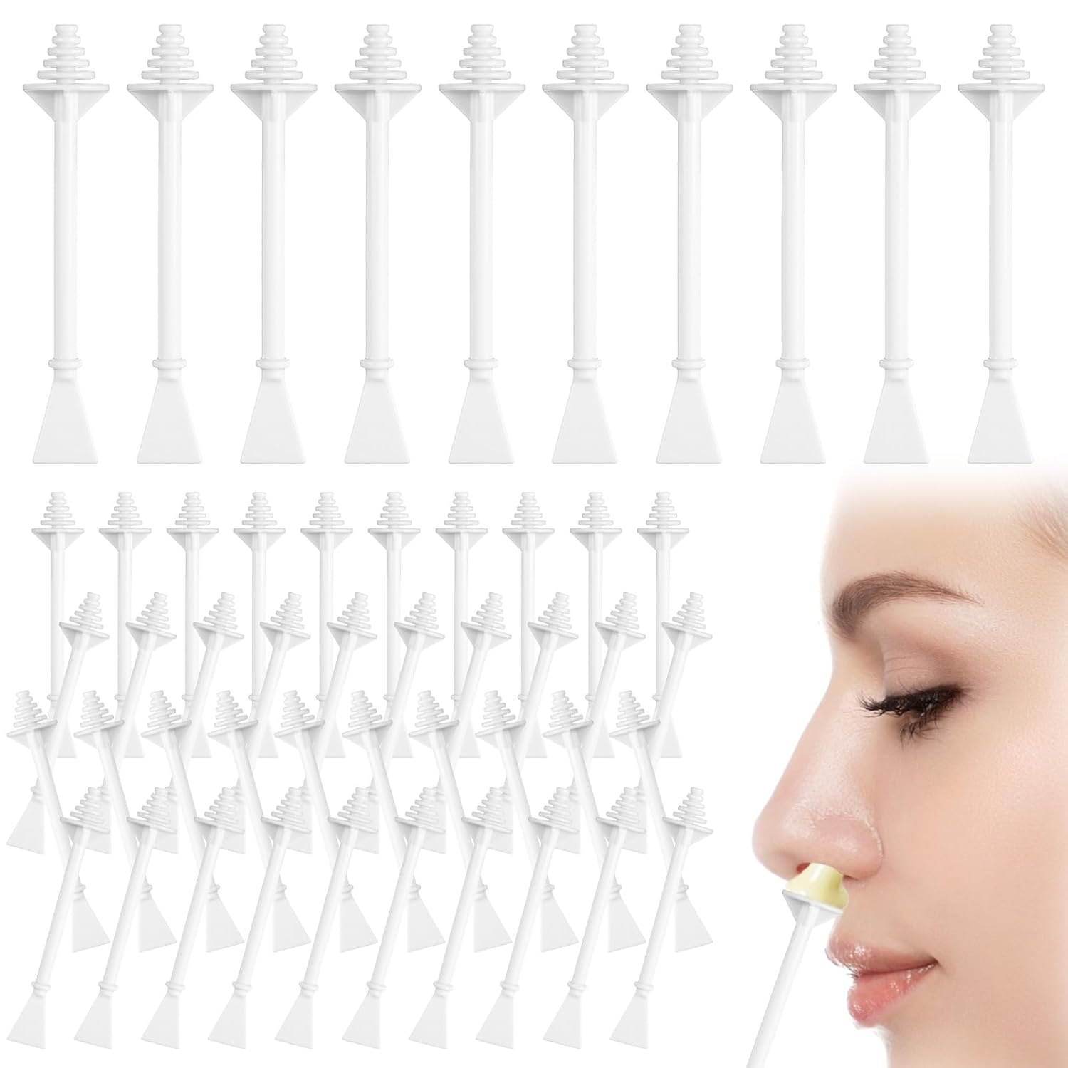 50 Pcs Nose Waxing Sticks Hair Waxing Applicator with Disposable Spatulas, Painless Nostril Cleaning Hair Removal Tool for Men Women Nose Ear Face