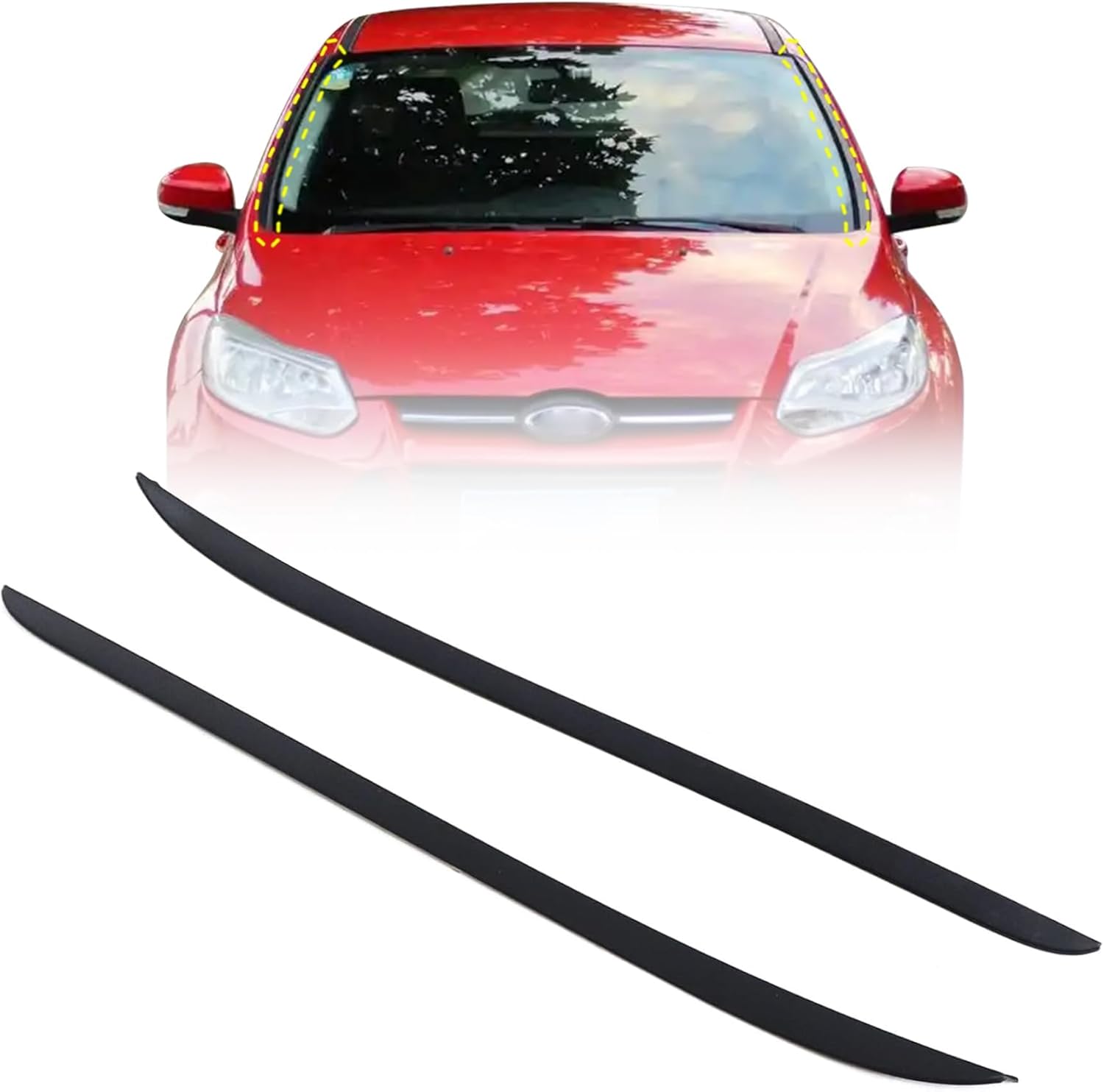 XQSMWF 1 Pair Windshield Pillar Molding Compatible with Ford Focus 2012 2013 2014 2015 2016 2017 2018# CP9Z5803137A CP9Z5803136A CP9Z-5803137-A CP9Z-5803136-A Passenger and Driver Side