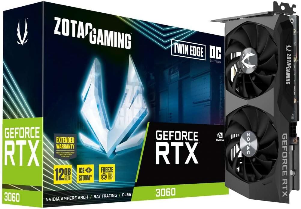Zotac GAMING GeForce RTX 3060 Twin Edge OC NVIDIA 12 GB GDDR6 Zotac GAMING GeForce RTX 3060 Twin Edge OC NVIDIA 12 GB GDDR6
