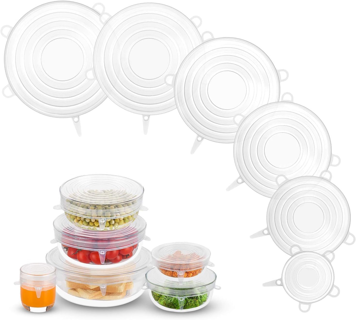 Small Silicone Stretch Lids, 12PCS 2.6"/6.5cm Reusable Silicon Covers