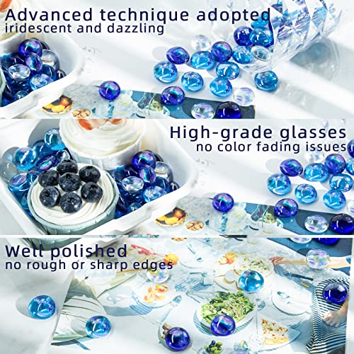 VGOODALL Glass Pebbles Bulk Pack, 120 Glittering Stones for Home Decor Fish Tank Landscaping - Image 3