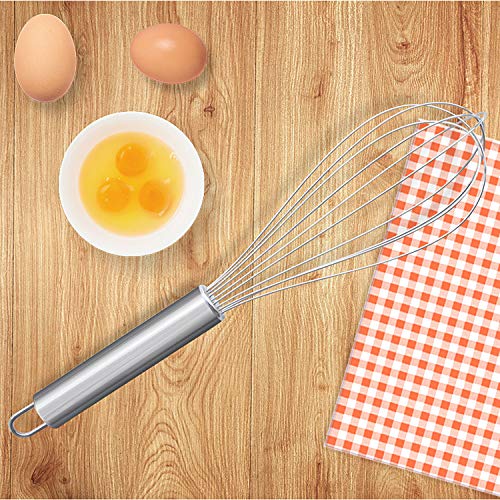 Whisk,12Inch Stainless Steel Whisk,Kitchen Utensils Wire Whisk Balloon Whisk, Use For Cooking, Blending, Whisking, Beating, Stirring #TOP3