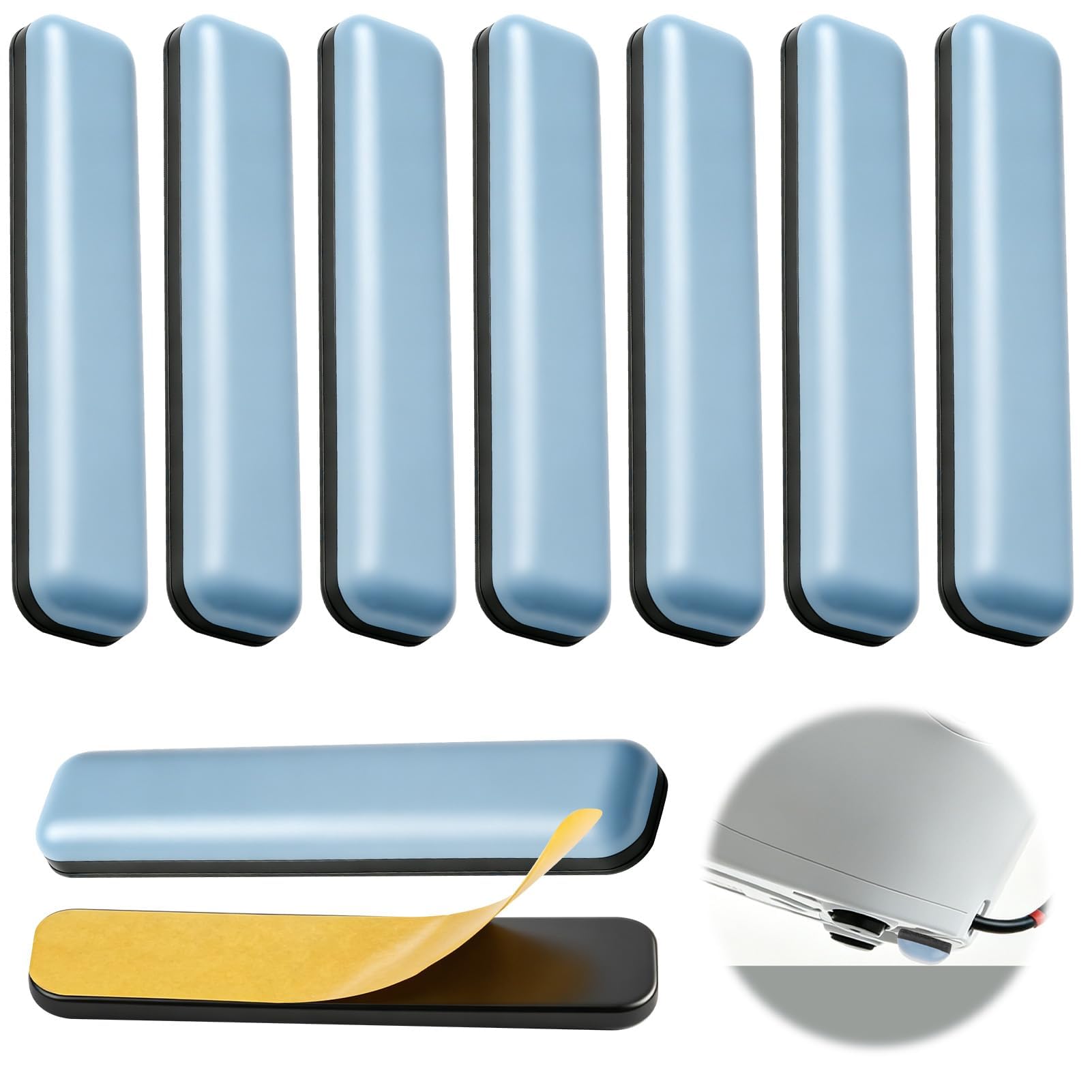 8 szt. 15 x 75 mm podkładki teflonowe samoprzylepne, podkładki ślizgowe PTFE, podkładki ślizgowe do mebli, powierzchnia łatwe przenoszenie ciężkich mebli, dywanów
