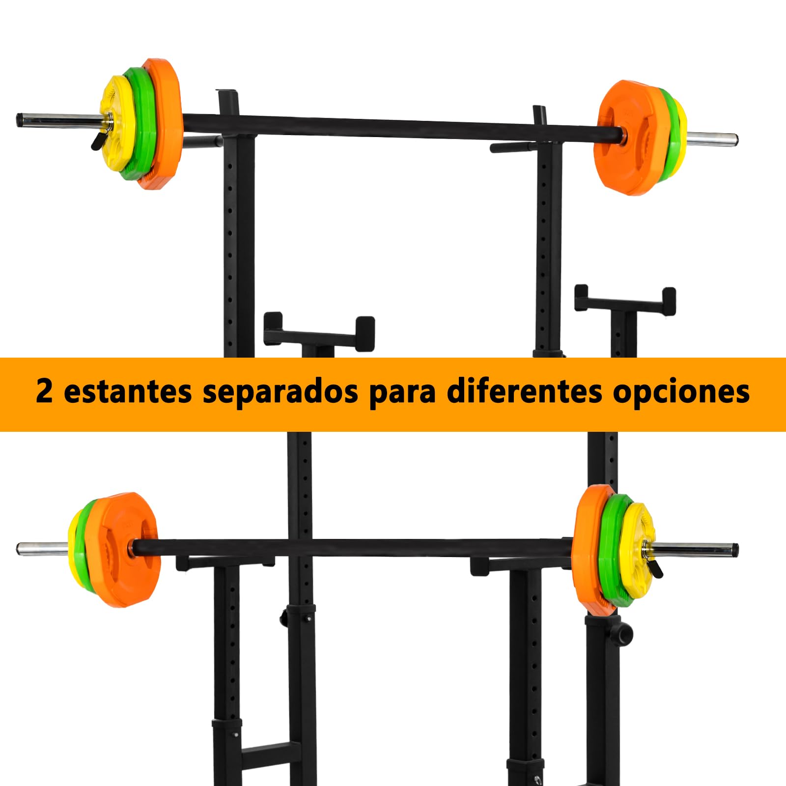 Soporte Sentadillas Rack Ajustable,Sentadillas Soporte Barra Pesas Musculación,Gym En Casa Soporte Discos Pesas,Squat Rack Max 250 Kg